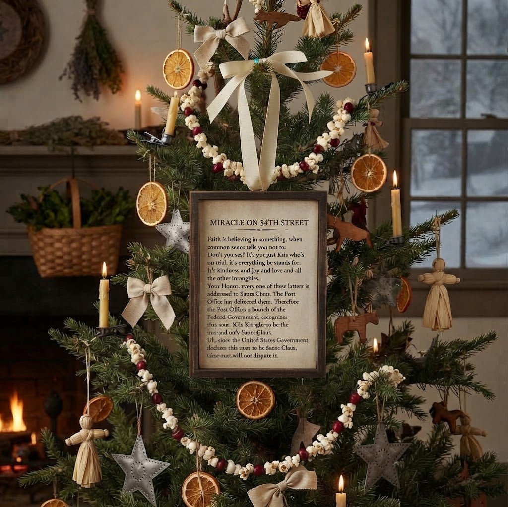 Ragon House Miracle on 34th Street Vintage-Look Christmas Sign Ornament - The Primitive Pineapple Collection