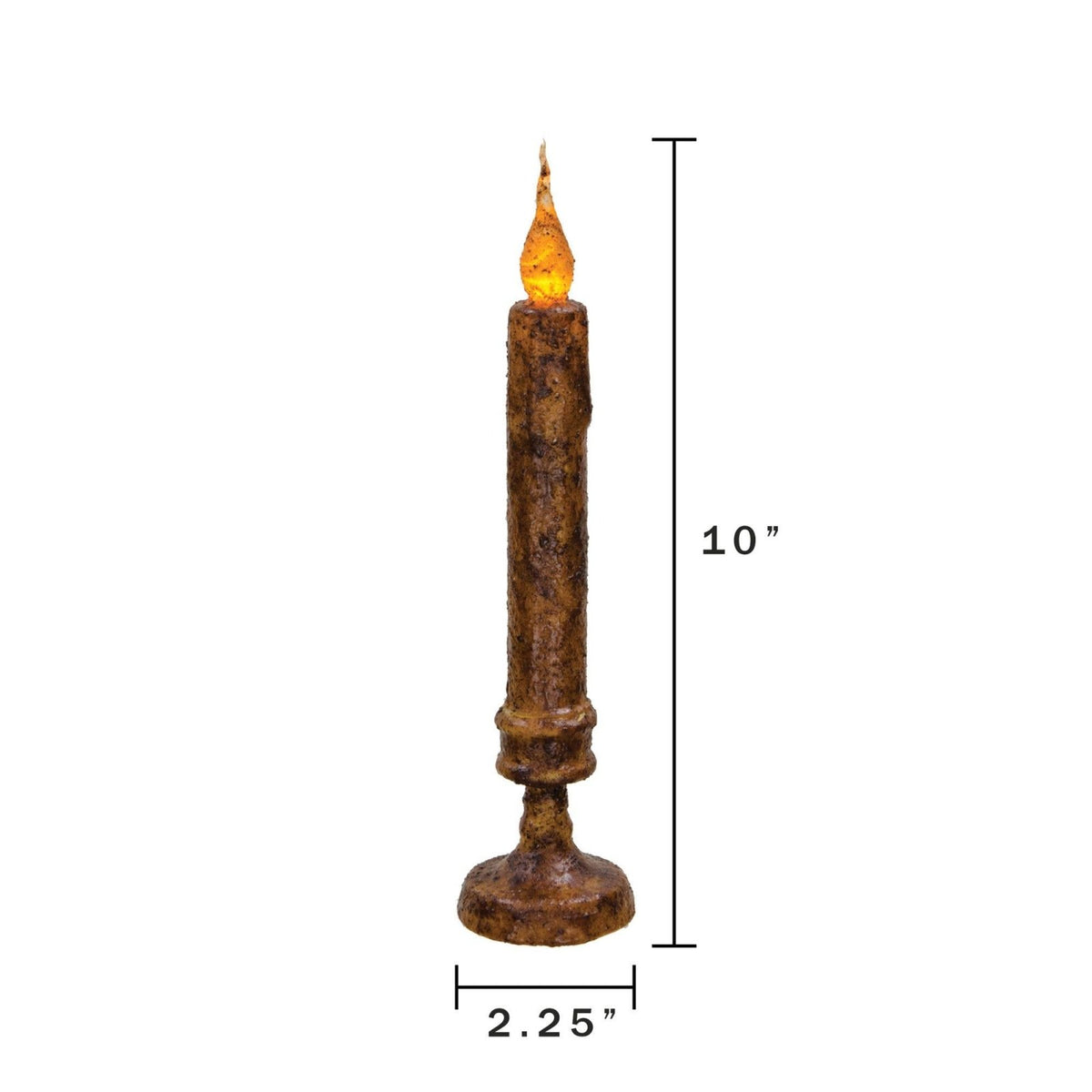 Primitive 10" Timer Burnt Mustard Twisty CandleStick - The Primitive Pineapple Collection