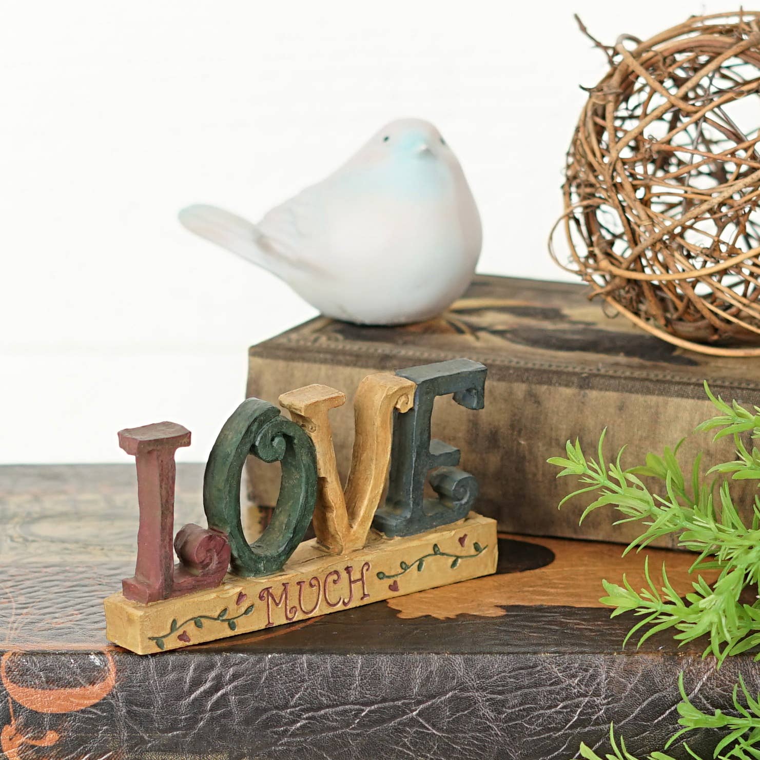 Primitive Farmhouse 5" Love Much Shelf Sitter - The Primitive Pineapple Collection