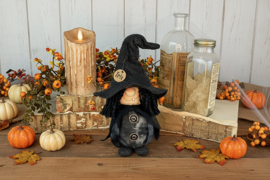 Honey and Me Halloween Trix the Groovy Witch Doll - The Primitive Pineapple Collection