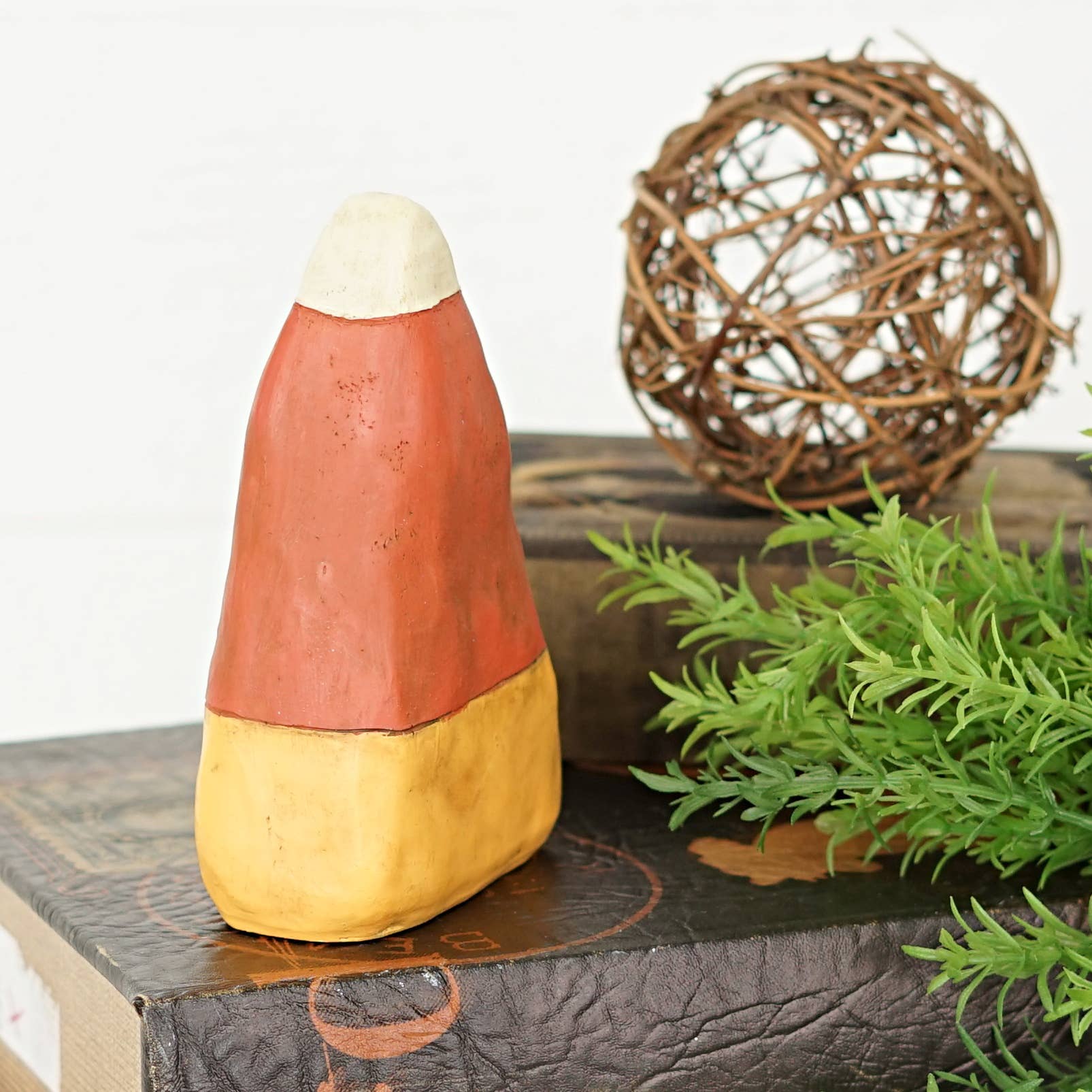 Primitive Rustic Halloween 6" Candy Corn Shelf Sitter - The Primitive Pineapple Collection