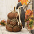 Primitive Halloween Stuffed Pumpkin Stack W/Primitive Crow 8" - The Primitive Pineapple Collection