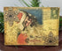 Christmas Handmade Vintage Postcard 5”x7 Canvas Plaque Merry and Bright Santa - The Primitive Pineapple Collection