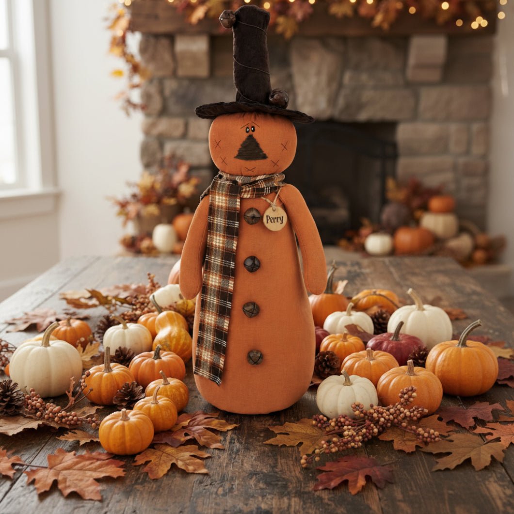 Honey and Me Halloween Perry the Jingle Bell Jack-O-Lantern - The Primitive Pineapple Collection