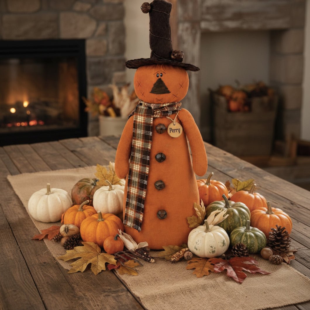 Honey and Me Halloween Perry the Jingle Bell Jack-O-Lantern - The Primitive Pineapple Collection