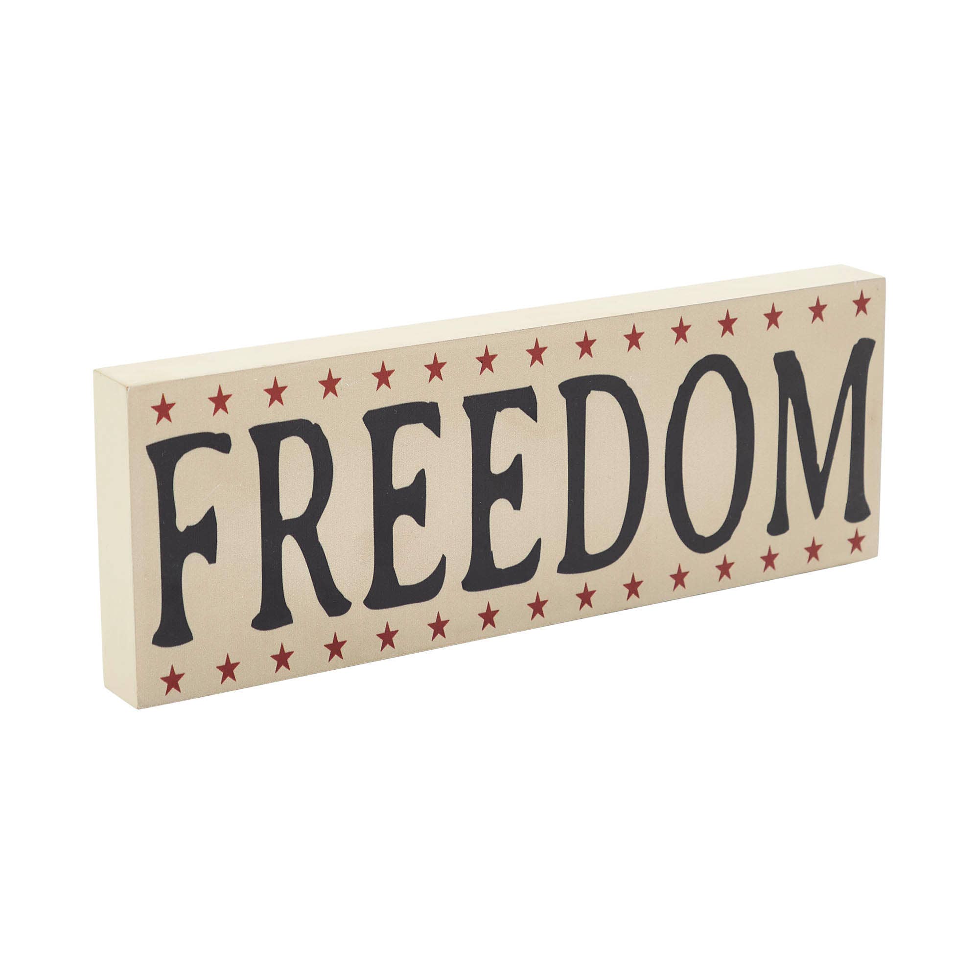 Patriotic FREEDOM Block Sign | Rustic Americana Farmhouse Decor - The Primitive Pineapple Collection