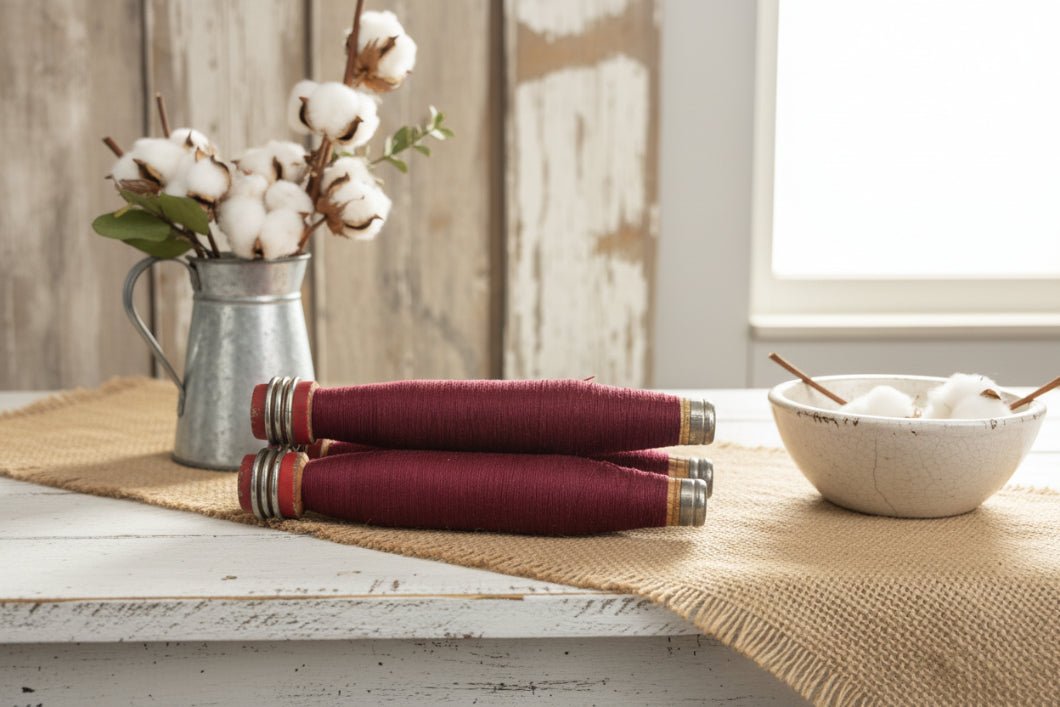 Primitive ONE pc 6.5" Red Yarn on Wood Quill - The Primitive Pineapple Collection