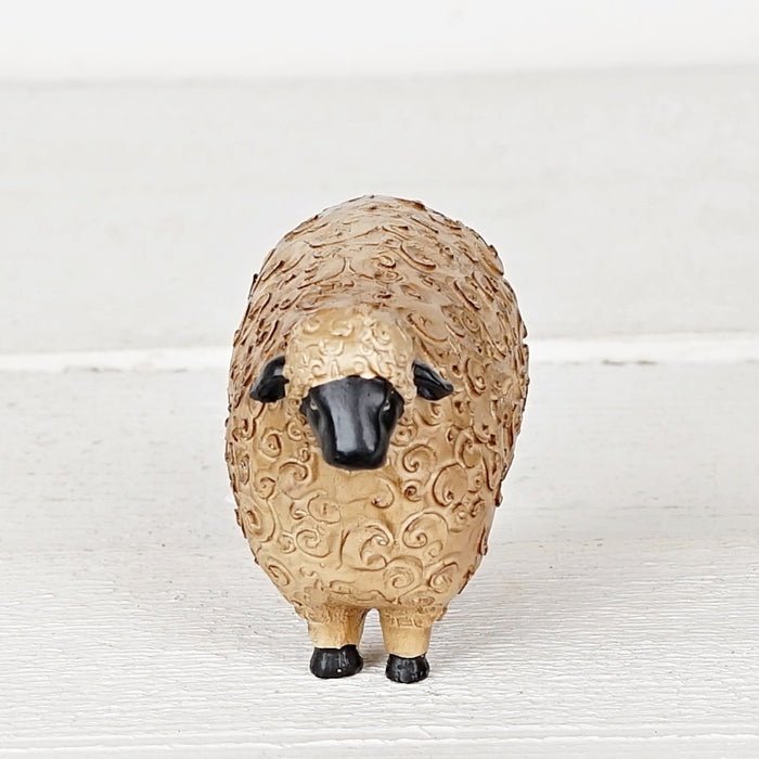 Primitive Country Vintage Look 5" Resin Sheep Figurine - The Primitive Pineapple Collection