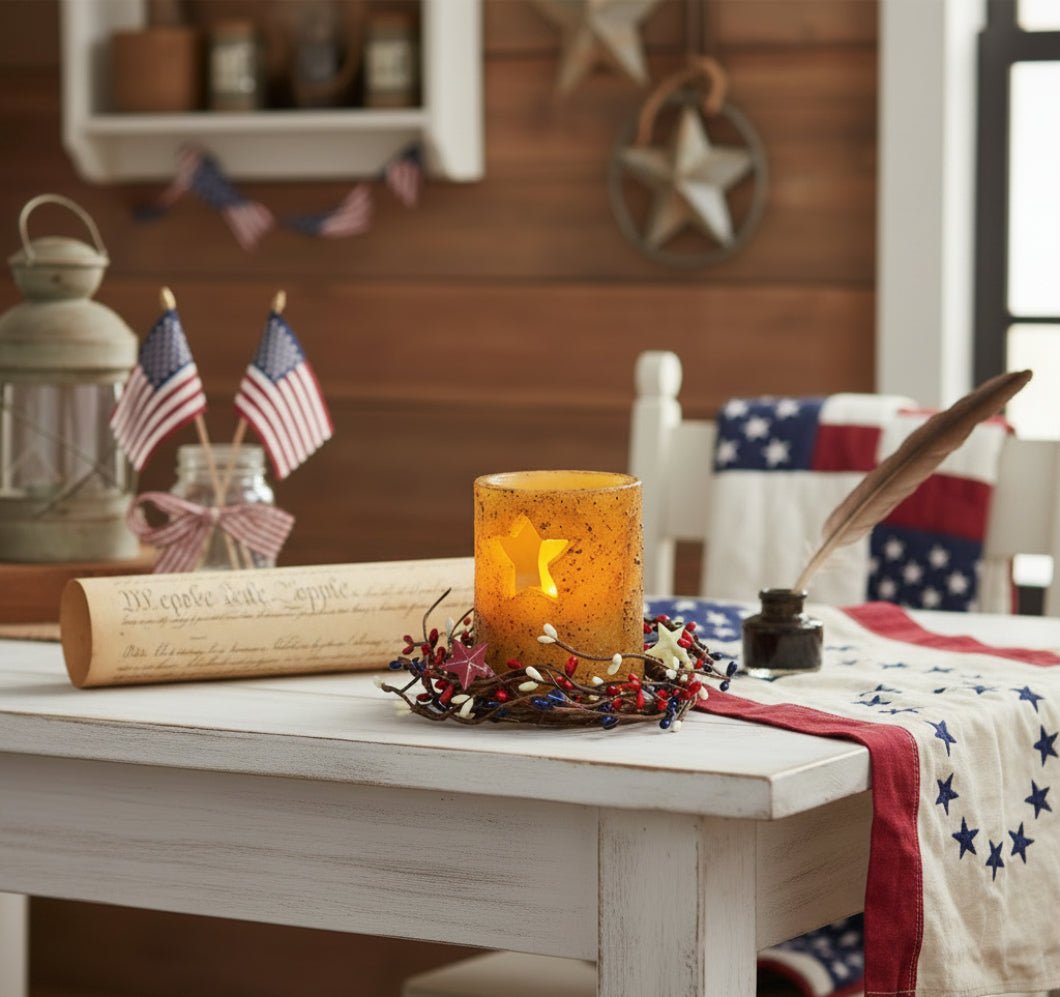 Americana Pip Ring with Stars - 3.5" Primitive Decor - The Primitive Pineapple Collection