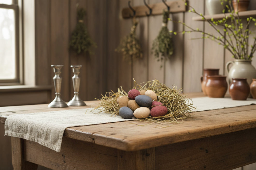 Primitive Spring Easter 12 pc Primitive Wood Eggs 1.5" - The Primitive Pineapple Collection