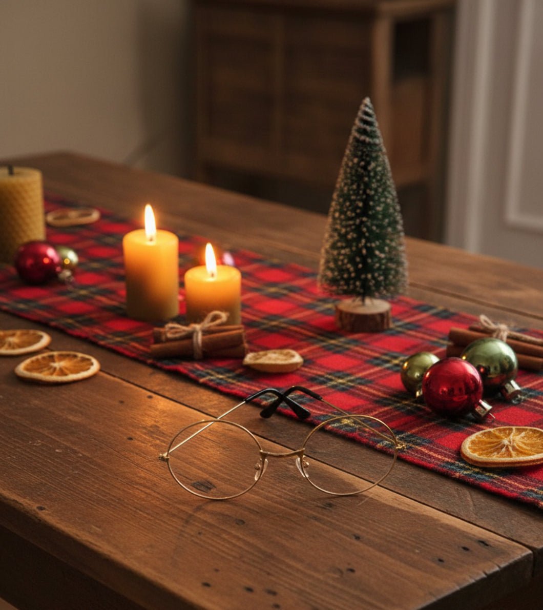 Christmas Gold Rimmed Santa Glasses - The Primitive Pineapple Collection