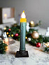 Primitive Handcrafted 7" Pine Green LED Timer Taper Candle - The Primitive Pineapple Collection