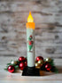 Primitive Handcrafted Christmas 7" Grinch Led Timer Taper Candle - The Primitive Pineapple Collection