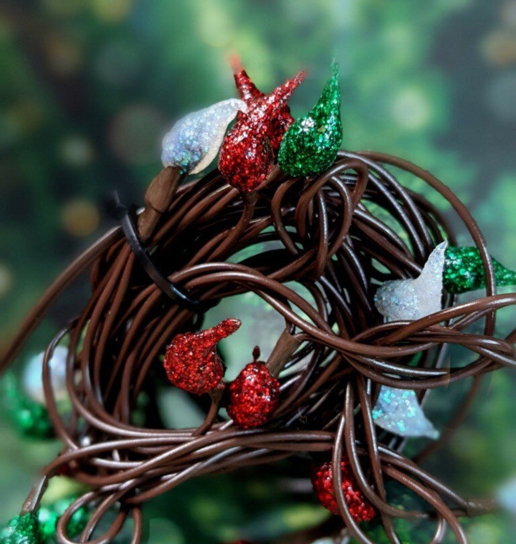 Handcrafted USA Teeny Prim Christmas Holiday Glow 20 Ct. Rice String Light - The Primitive Pineapple Collection