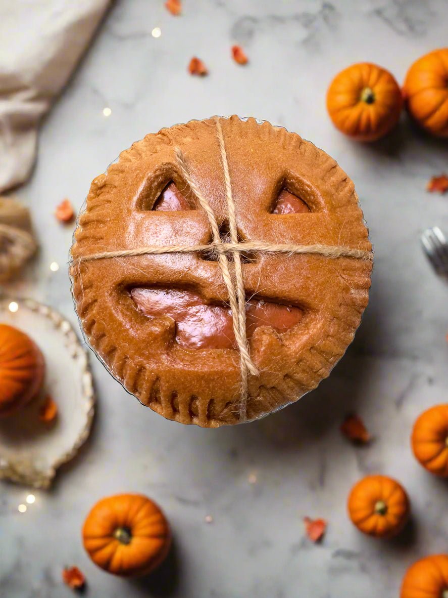 Primitive Colonial Halloween 4” Jack O Lantern Pie Cut Out Pie Choice of Scent - The Primitive Pineapple Collection