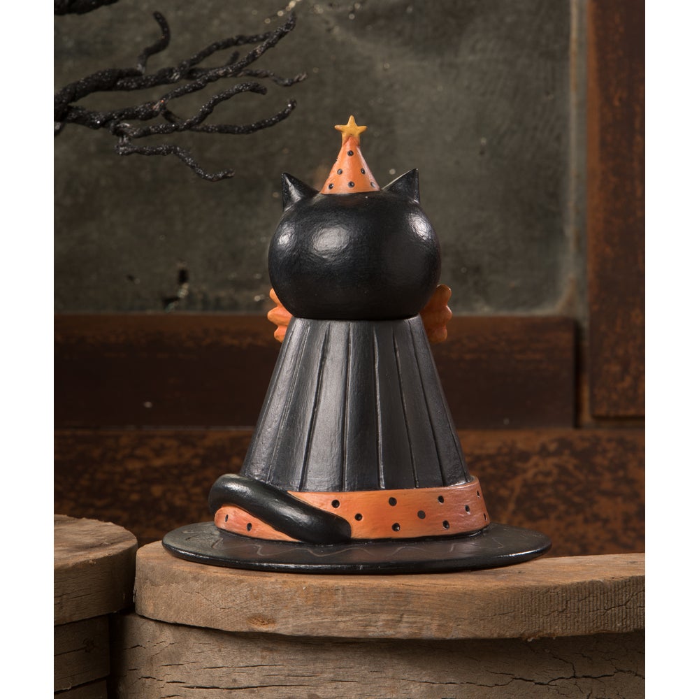 Bethany Lowe Halloween Hocus Purrocus Hat Container JP1055 - The Primitive Pineapple Collection