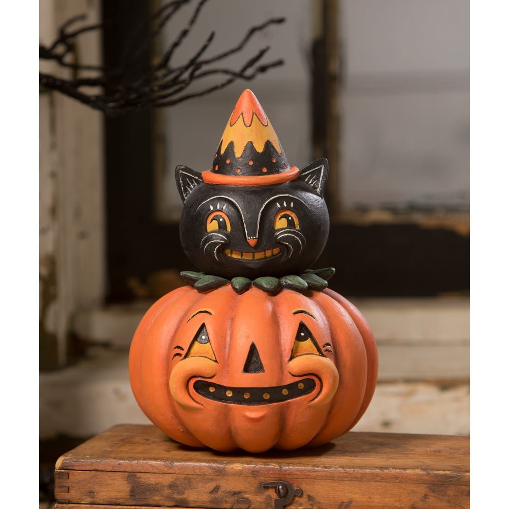 Bethany Lowe Halloween Jackitty Jack Boo Couplet Container JP2026 Johanna Parker - The Primitive Pineapple Collection