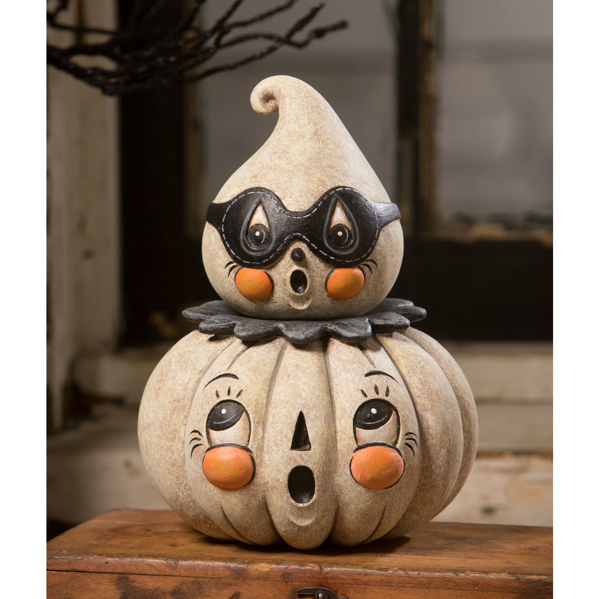 Bethany Lowe Halloween Gus & Gerty Boo Couplet Container Johanna Parker JP2030 - The Primitive Pineapple Collection