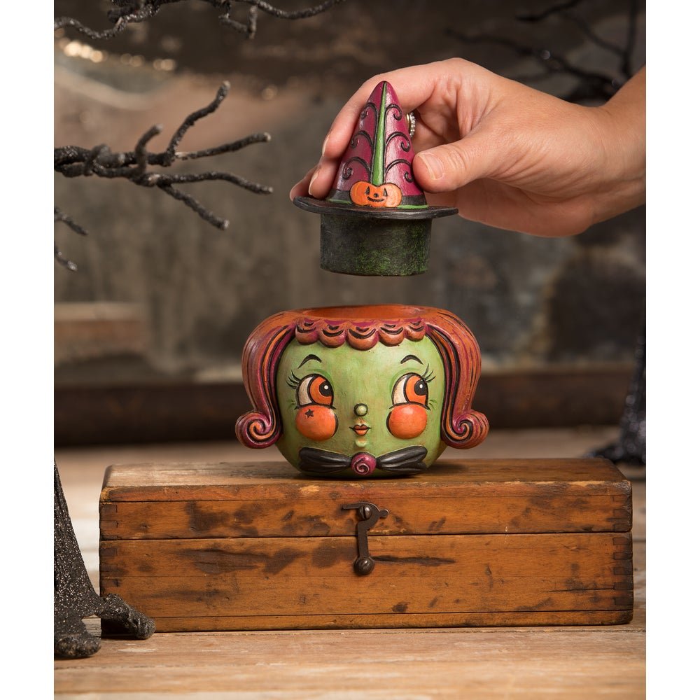 Bethany Lowe Halloween Hagatha Hollow Head Container JP3027 Johanna Parker - The Primitive Pineapple Collection