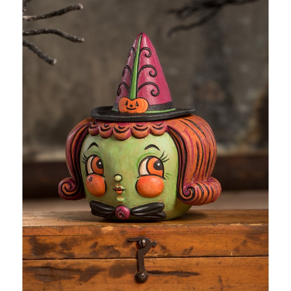 Bethany Lowe Halloween Hagatha Hollow Head Container JP3027 Johanna Parker - The Primitive Pineapple Collection