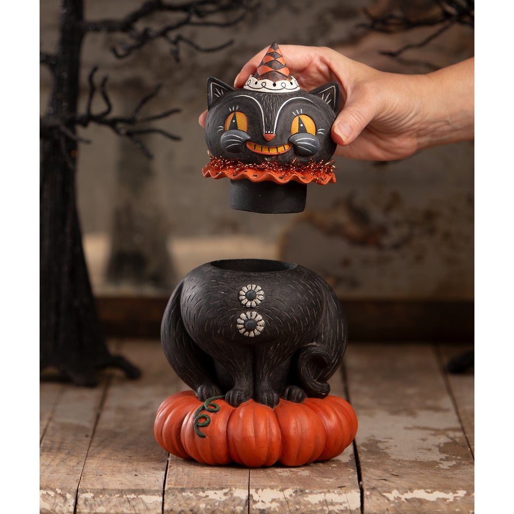 Bethany Lowe Halloween Happy Plumpkin Jack Container Johanna Parker JP4024 - The Primitive Pineapple Collection