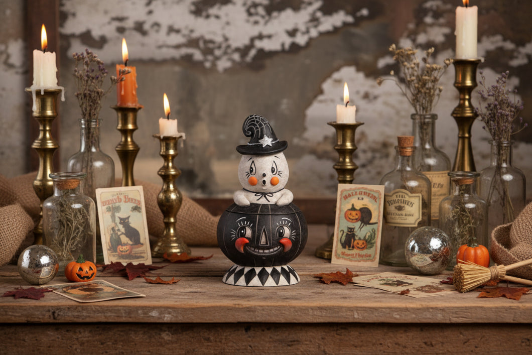 Bethany Lowe Halloween Incognito Gus & Tito Container Johanna Parker JP4026 - The Primitive Pineapple Collection