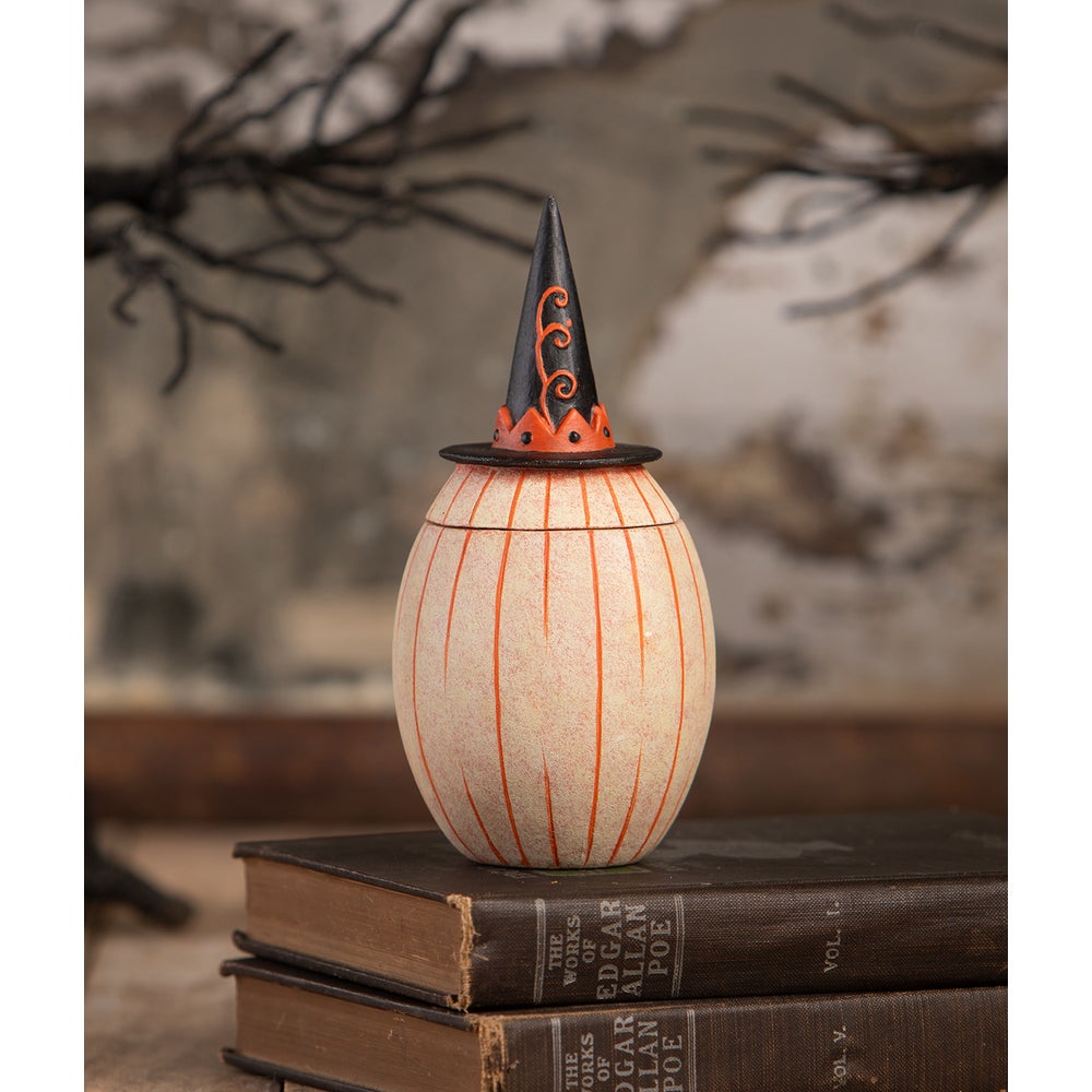 Bethany Lowe Halloween Gourdy White - O - Ween Johanna Parker JP4032 - The Primitive Pineapple Collection