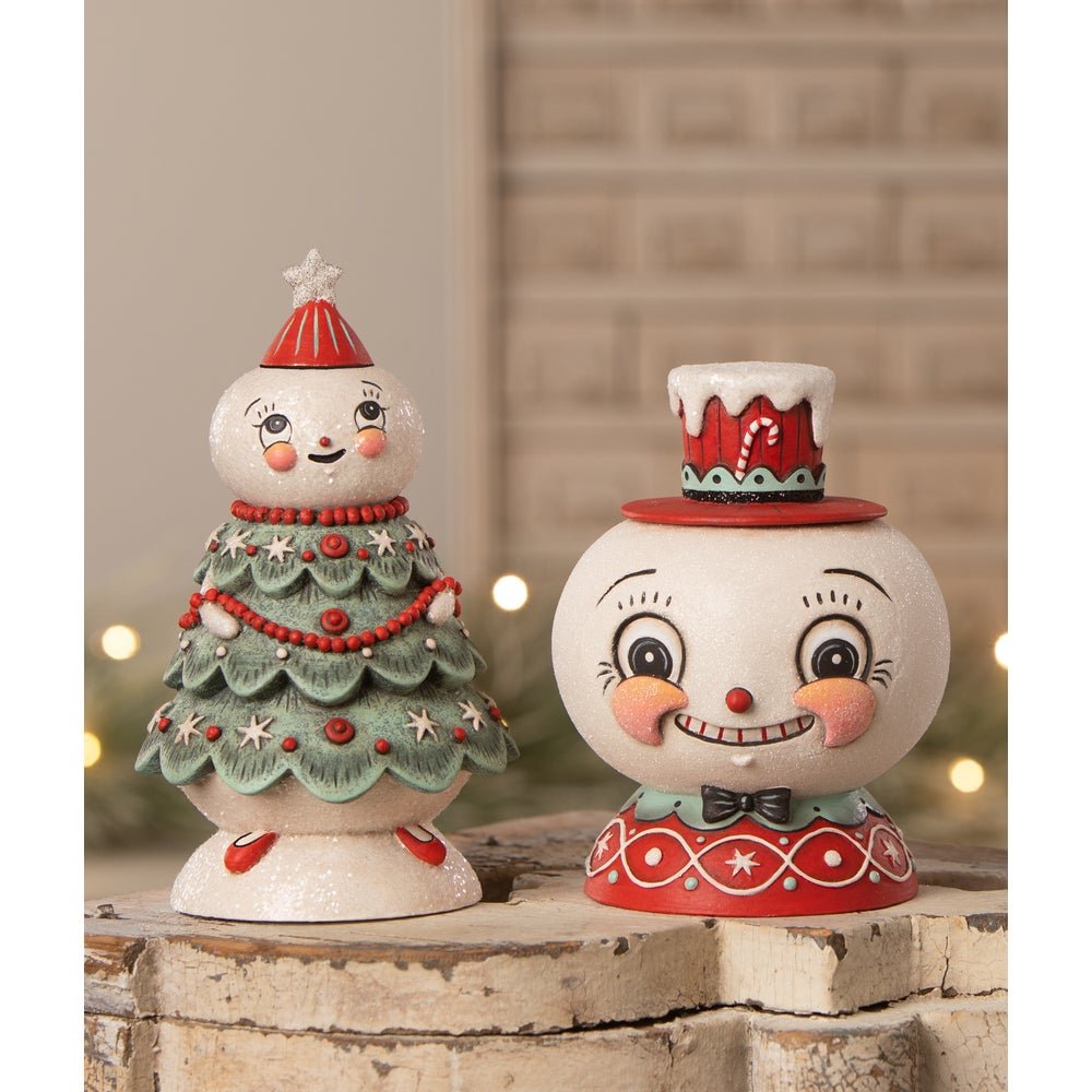 Bethany Lowe Christmas Johanna Parker Peppermint Snow Beau Container JP4034 - The Primitive Pineapple Collection
