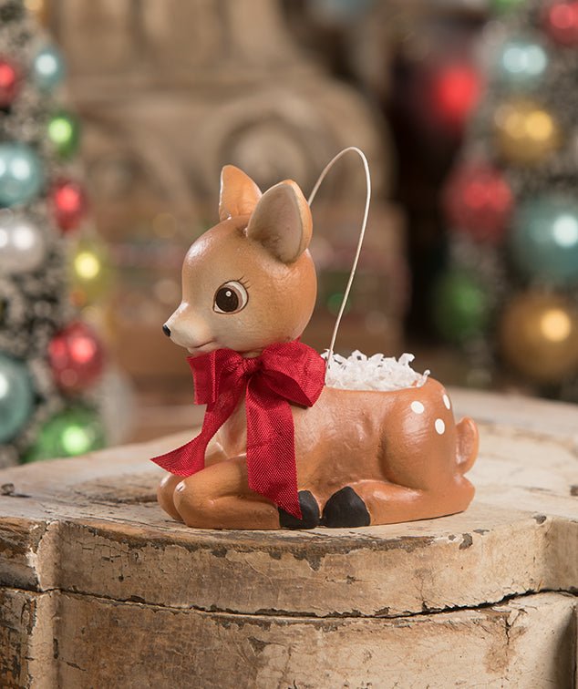 Bethany Lowe Lil Reindeer Bucket Container TL9424 - The Primitive Pineapple Collection