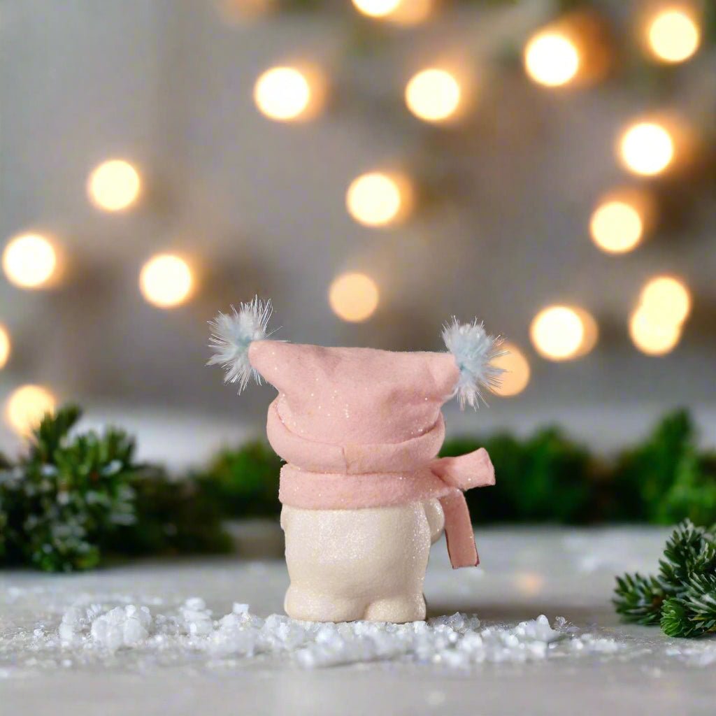 Bethany Lowe Christmas Peppermint Blush Snowgirl MA4075 - The Primitive Pineapple Collection