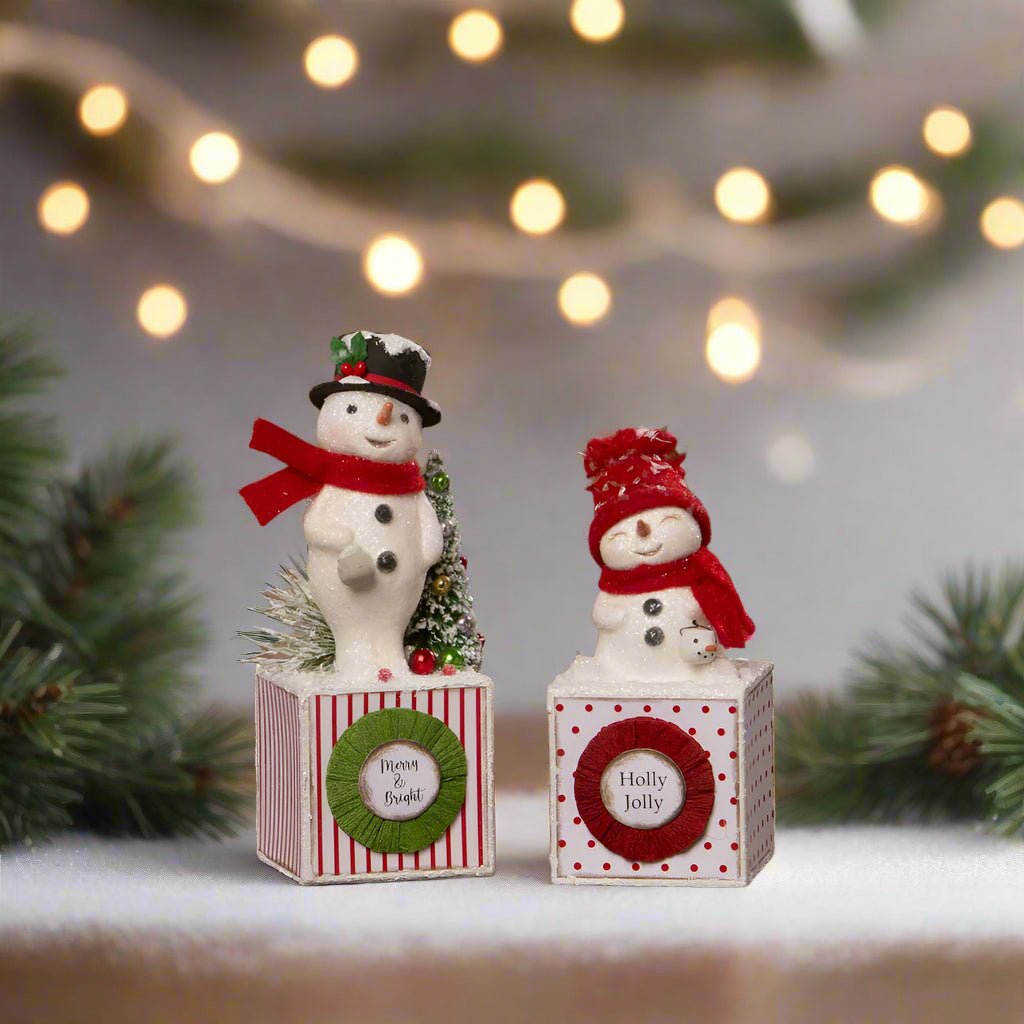 Bethany Lowe Christmas Holly Jolly Snowgirl MA4077 - The Primitive Pineapple Collection