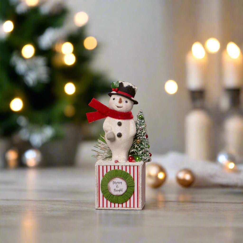 Bethany Lowe Christmas Merry & Bright Snowman MA4076 - The Primitive Pineapple Collection