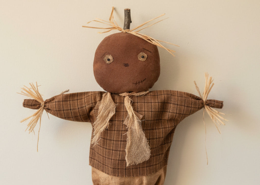 Primitive Handcrafted Halloween 13" Mr Patterson Pumpkin Doll