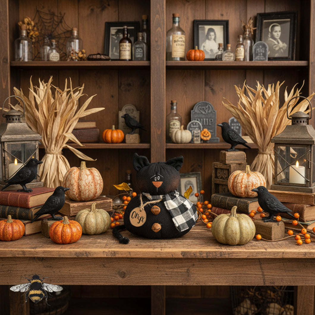Honey and Me Halloween Onyx the Baby Cat - The Primitive Pineapple Collection