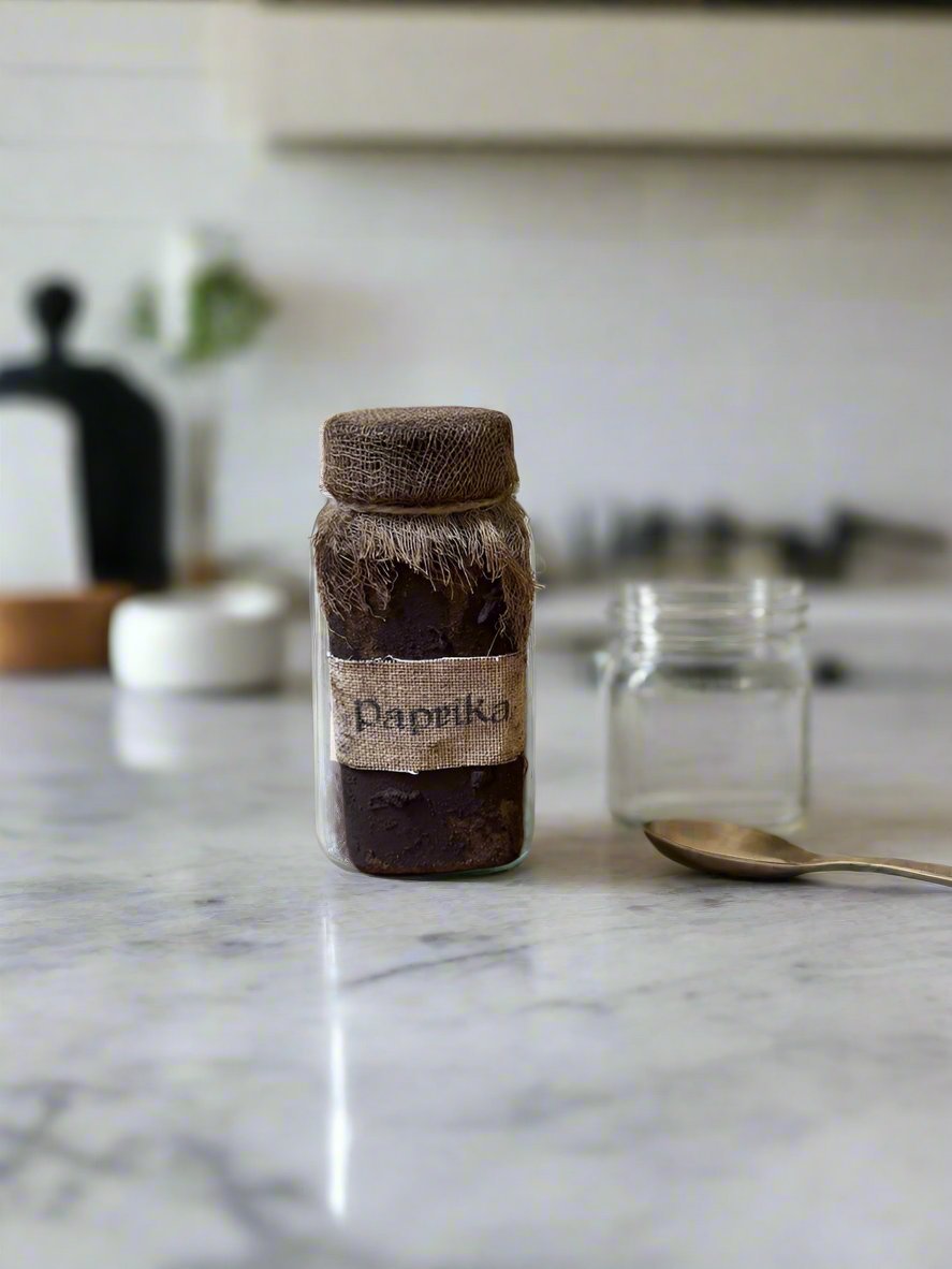 Primitive Colonial Handcrafted Grungy Paprika Jar - The Primitive Pineapple Collection
