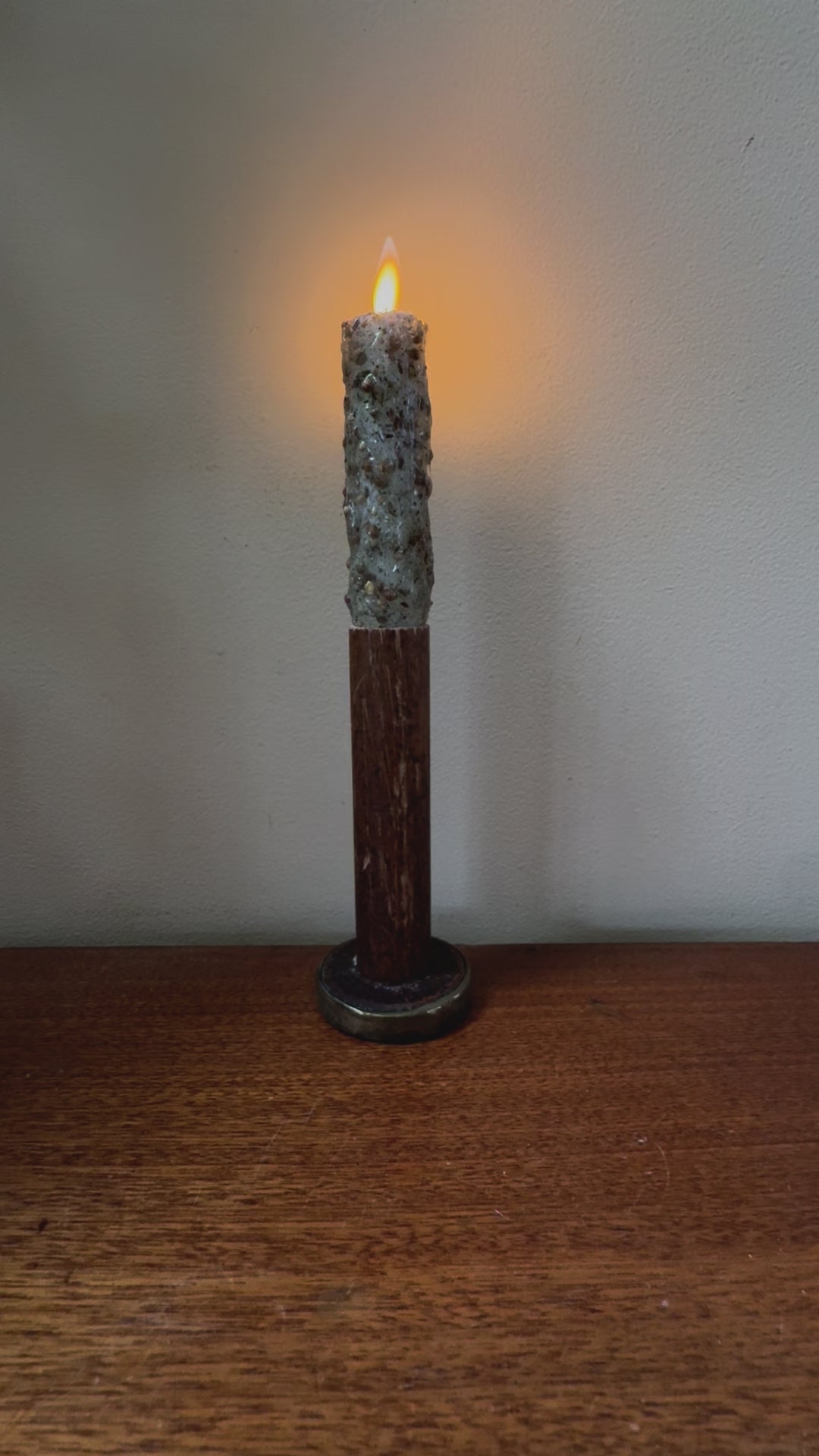Primitive Moving Flame 11" Candle On Chimney Bobbin w/ Remote Control