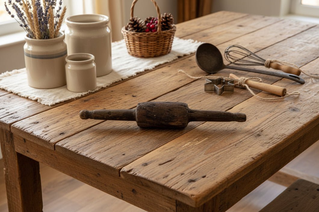 Primitive Vintage Distressed Wood Rolling Pins - The Primitive Pineapple Collection