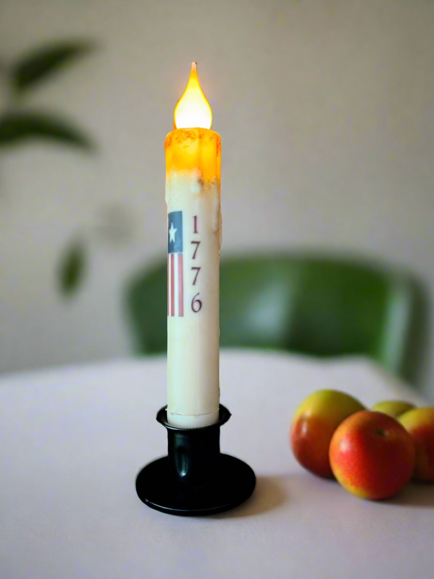 Primitive/Country Metal Round Taper Candle Holder - The Primitive Pineapple Collection