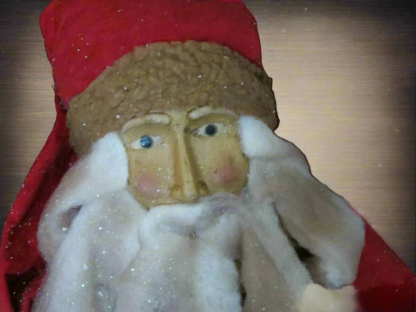 Primitive Christmas Blessings Santa w/ Feather Tree and Nesting Boxes on Cart 26" - The Primitive Pineapple Collection