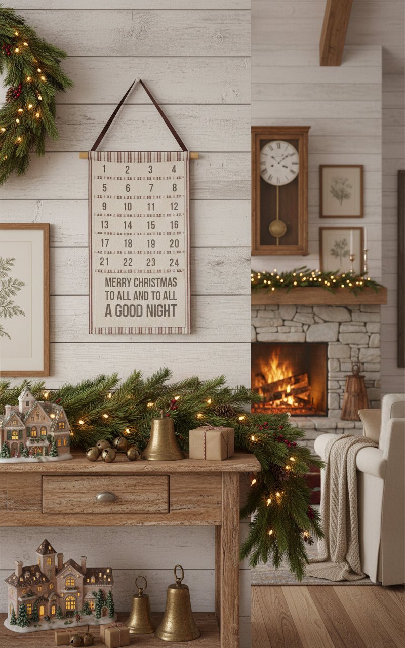 Primitives By Kathy Merry Christmas To All And To All A Good Night" Wall Advent Countdown - The Primitive Pineapple Collection