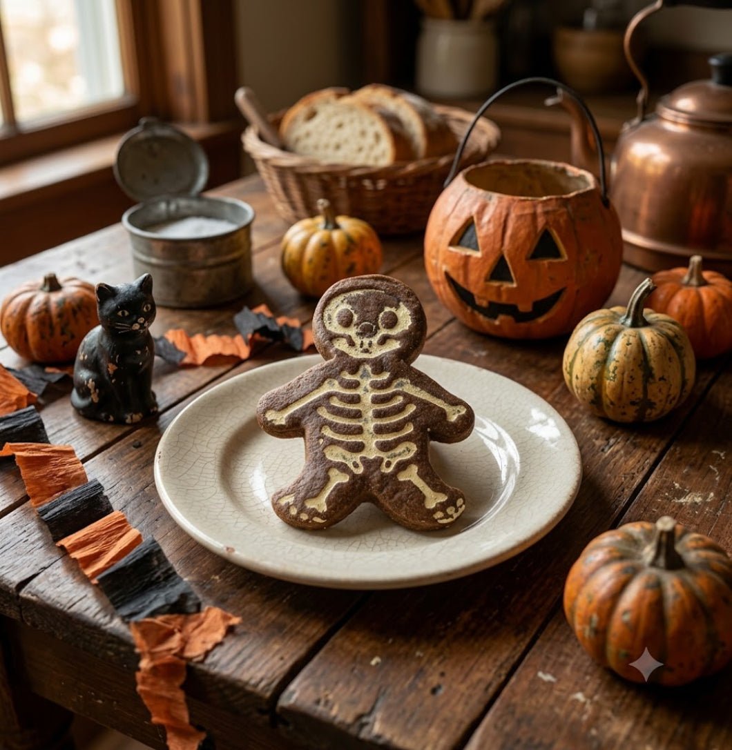 Primitive Faux Halloween Skeleton Cookie Bowl Fillers 5" - The Primitive Pineapple Collection