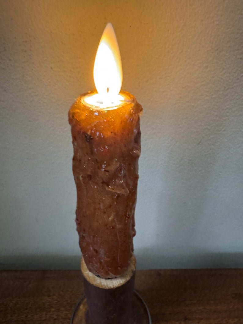 Primitive Moving Flame 8.5"Candle On Chimney Bobbin w/ Remote Control - The Primitive Pineapple Collection