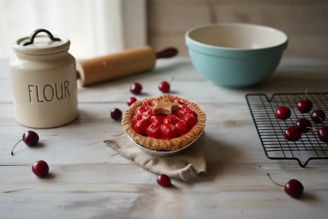 Primitive Colonial Americana 4” Cherry Pie with Star Crust Choice of Scent - The Primitive Pineapple Collection