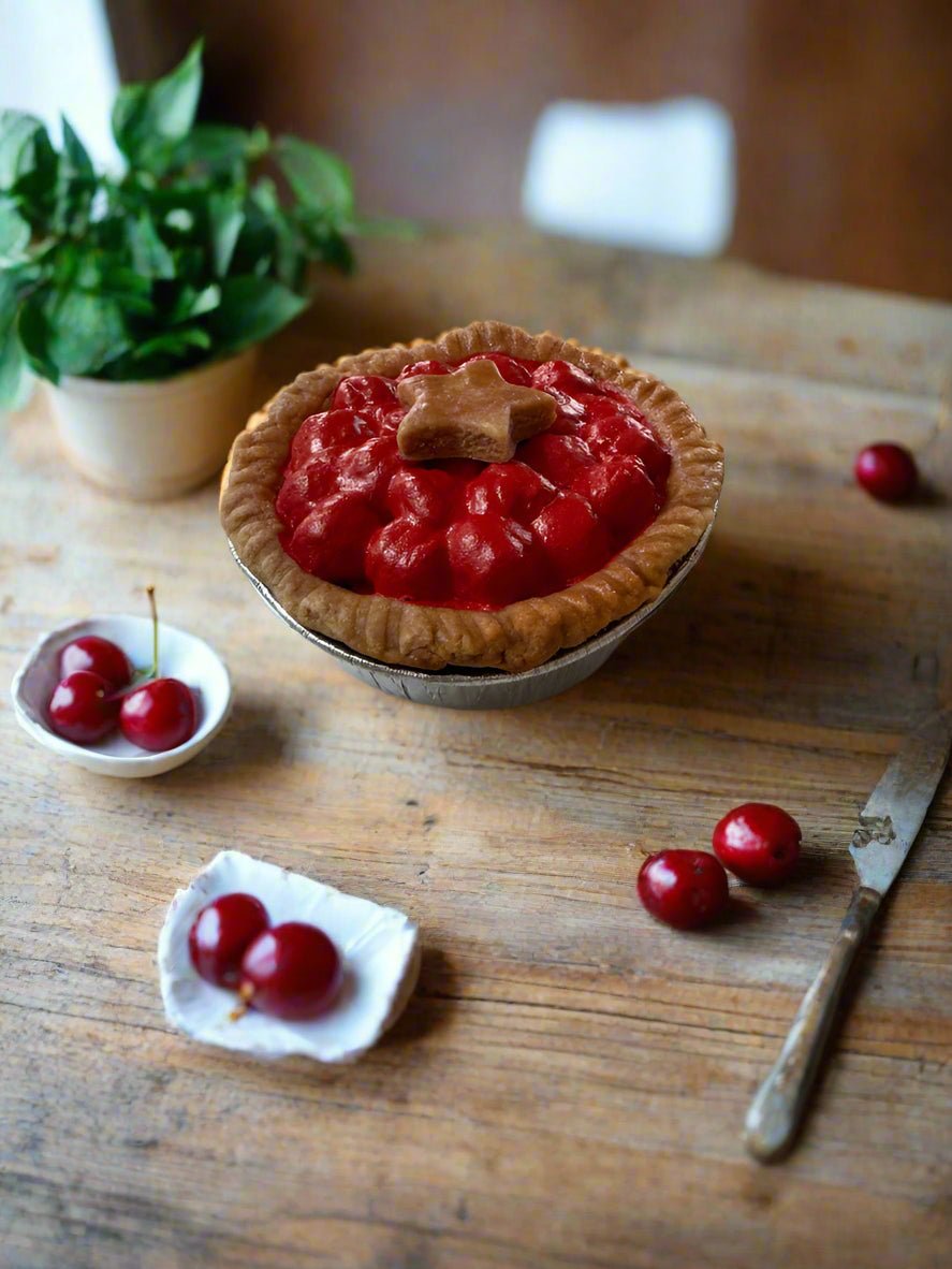 Primitive Colonial Americana 4” Cherry Pie with Star Crust Choice of Scent - The Primitive Pineapple Collection
