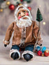 Primitive Handcrafted USA Christmas Sculpted Clay Beige Santa Doll 17" - The Primitive Pineapple Collection