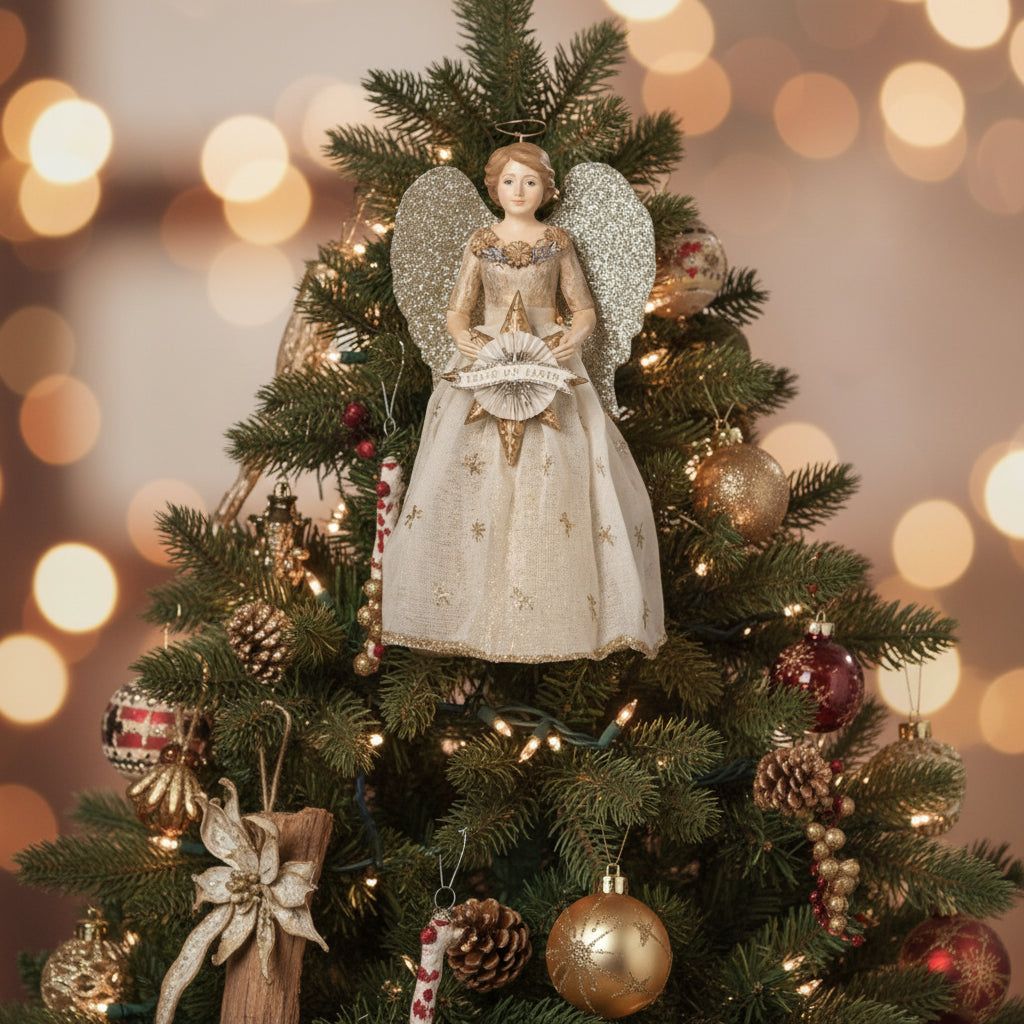 Bethany Lowe Christmas Tree Peace On Earth Tree Topper TD0024 - The Primitive Pineapple Collection