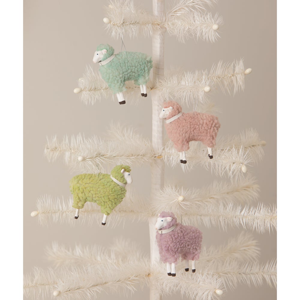 Bethany Lowe Primitive Reproduction Pastel Sheep Ornament 4 colors to Choose