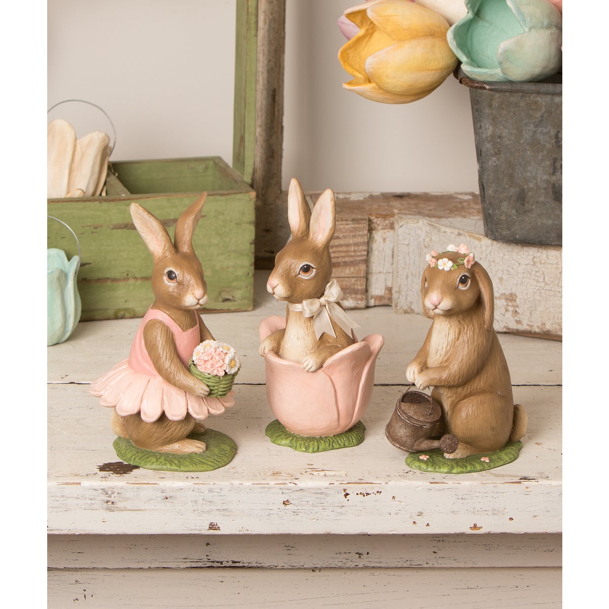 Bethany Lowe Spring Easter Flora Bunny TD1127 - The Primitive Pineapple Collection