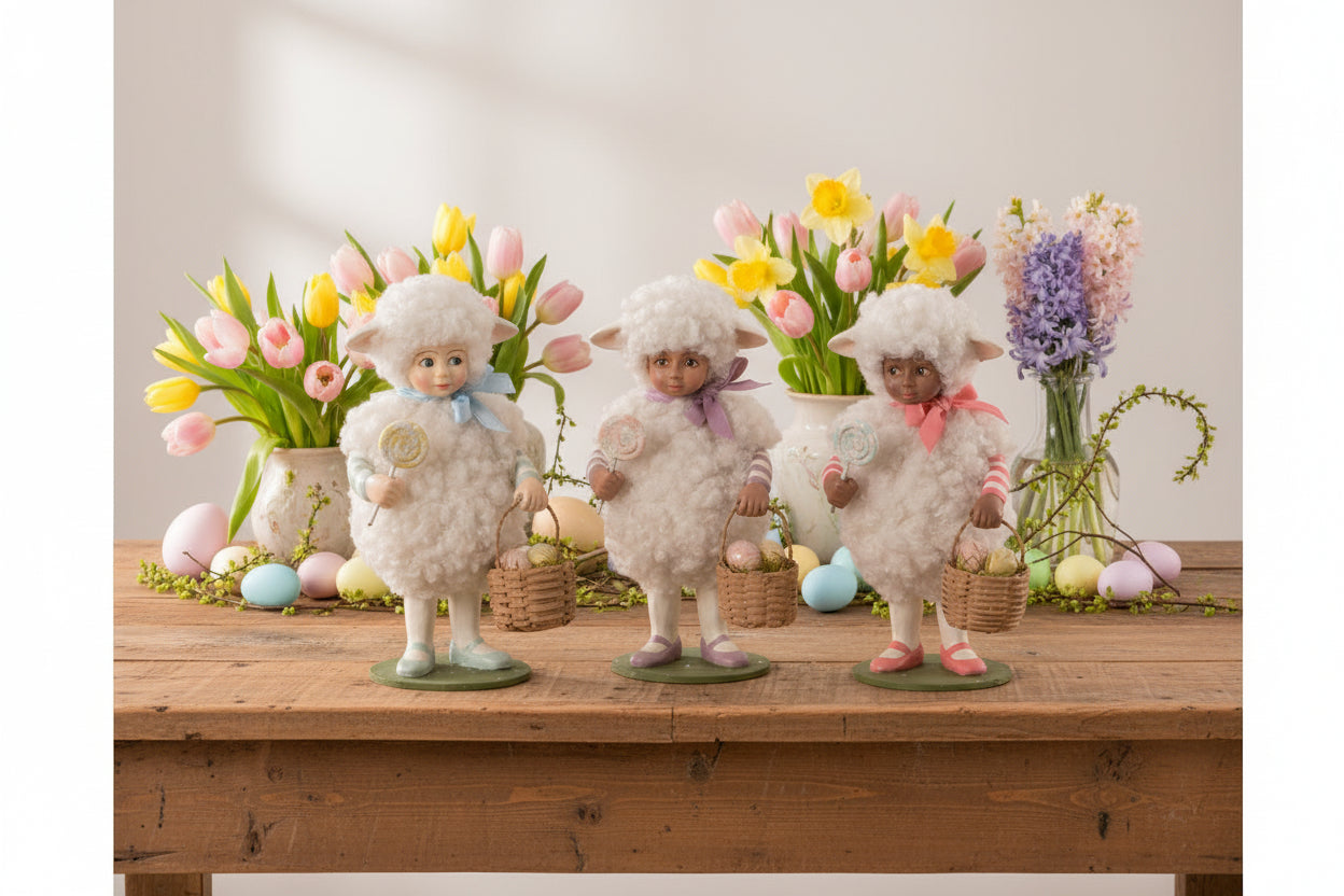 Bethany Lowe Easter Springtime Little Molly Lamb TD1136 - The Primitive Pineapple Collection