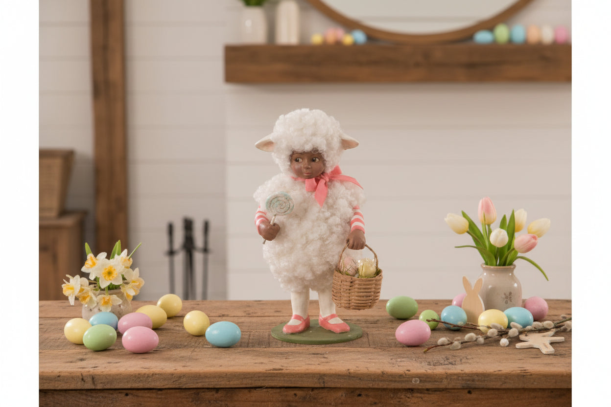 Bethany Lowe Easter Springtime Little Demi Lamb TD1137 - The Primitive Pineapple Collection